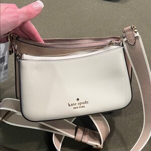 kate spade White and Tan Crossbody Bag